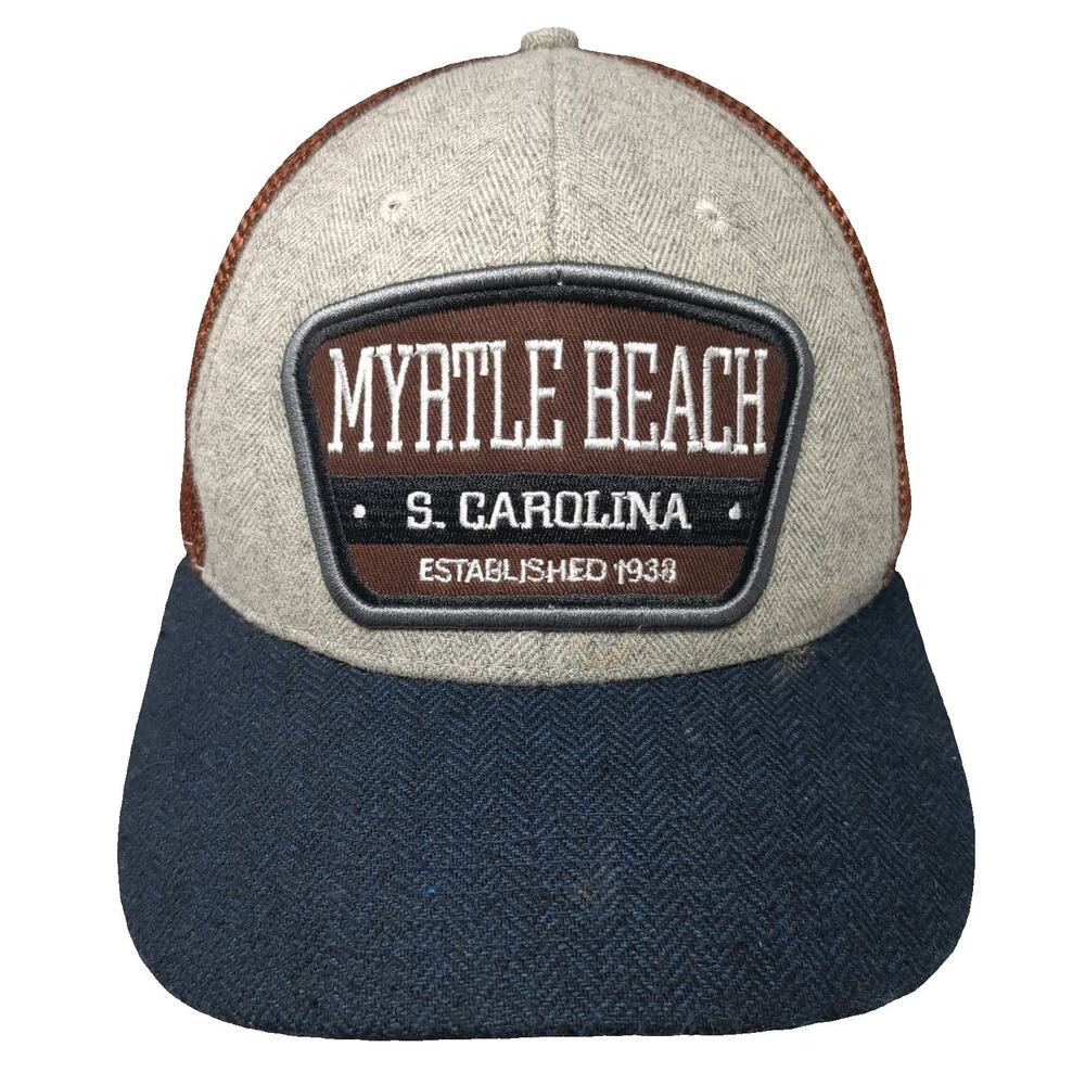 CSI Baseball Cap Gray Blue Brown One Size Myrtle Beach S. Carolina Mesh Back Hat